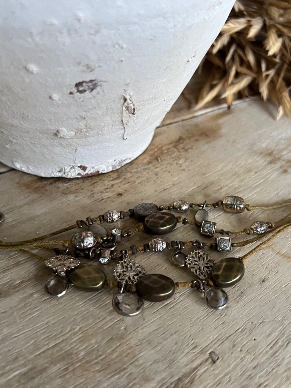 Layered Mixed Metal Charm Bracelet